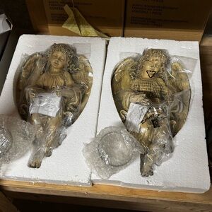 Angelic candle holders wall sculp